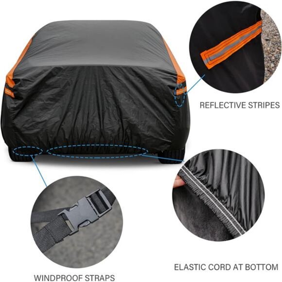 Car Cover for Automobiles All Weather Waterproof, Universal Fit Sedan Dodge - Picture 4 of 7